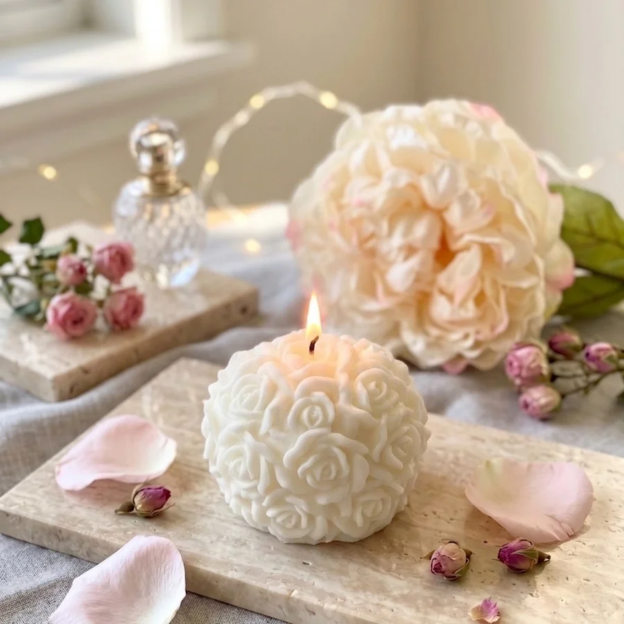 Rose-blossom candle