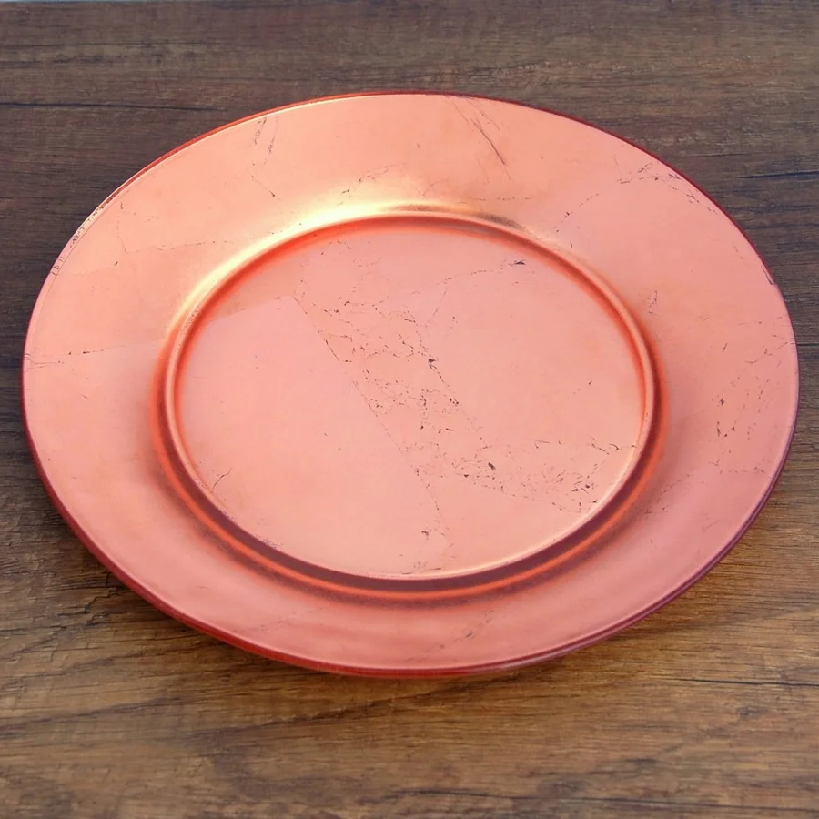 Rose-gold dinner plates, set of four