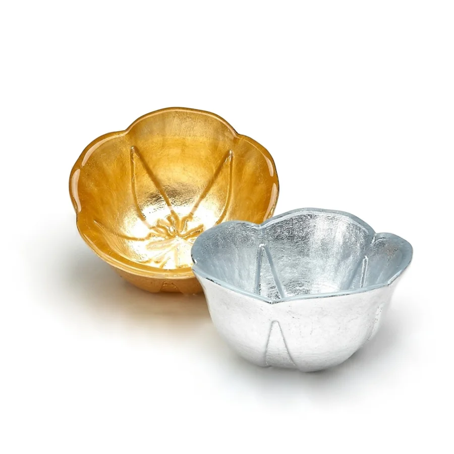 Silver-leaf mini bowls, set of four