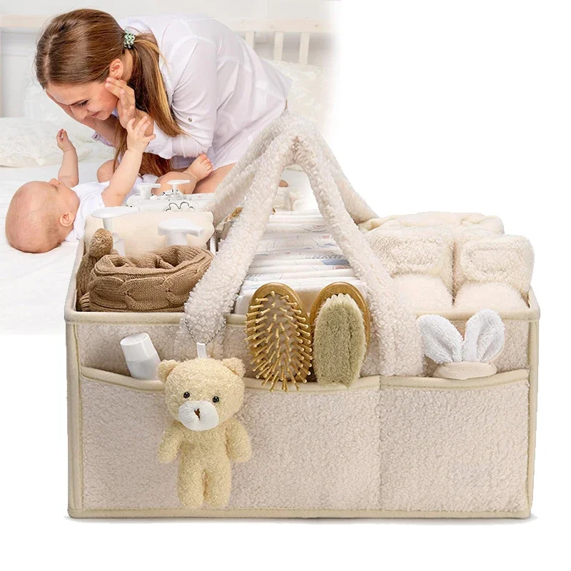 Plush nursery organizer caddy