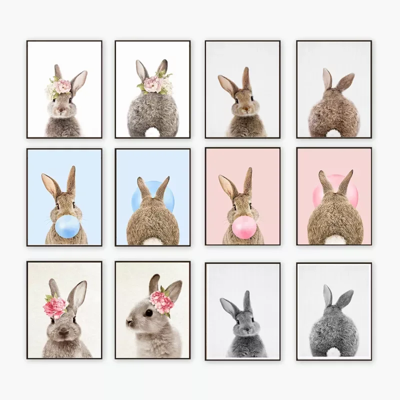 Bunny nursery canvas print