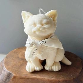 Large Cat Sculpture Candle