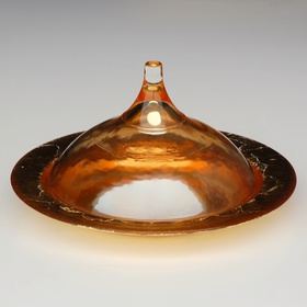RABAT 9" Gold/Amber Covered Dish